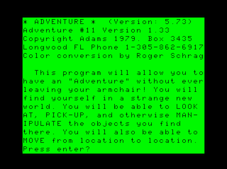 Adventure #11: Savage Island Part II Intro screen #3 (lowercase version)