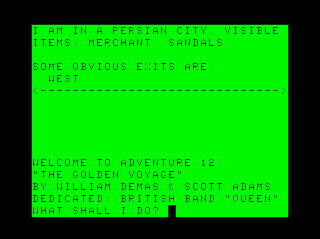 Adventure #12: Golden Voyage game screen #1