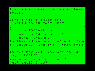 Adventure #1: Adventureland game screen #2 (lowercase version