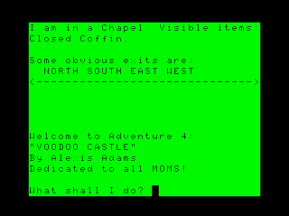 Adventure #4: Voodoo Castle game screen #2 (lowercase version