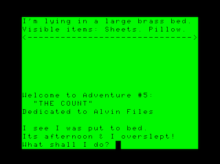Adventure #5: The Count game screen #2 (lowercase version