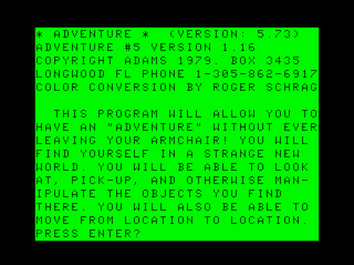 Adventure #5: The Count Intro screen #1