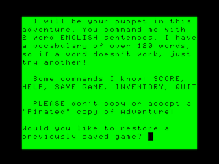 Adventure #5: The Count Intro screen #4 (lowercase version)