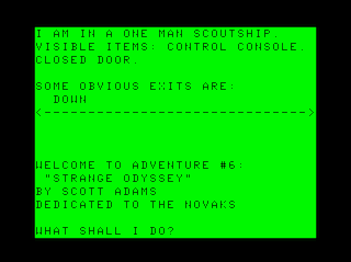 Adventure #6: Strange Odyssey game screen #1