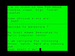 Adventure #7: Mystery Fun House game screen #2 (lowercase version