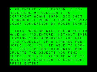 Adventure #7: Mystery Fun House Intro screen #1