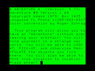 Adventure #9: Ghost Town Intro screen #3 (lowercase version)
