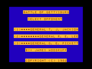 Battle of Gettysburg intro screen