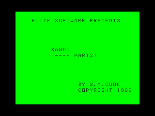 Bawdy Parts 2nd title screen