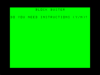 Block Buster intro screen #1