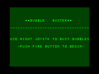 Bubble Buster intro screen