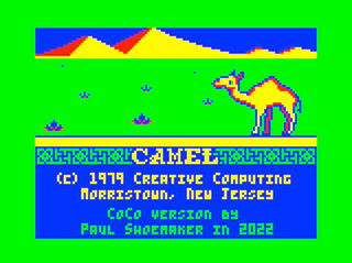 Camel intro screen #1