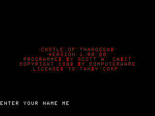 Castle of Tharoggad intro screen