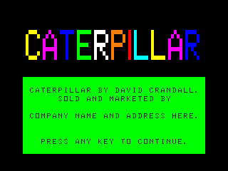 Caterpillar intro screen