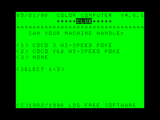 Color Computer 1/2/3 Clue intro screen #2