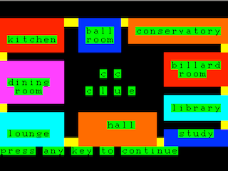 Color Computer 3 Clue game screen #4