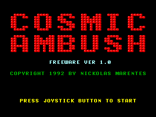Cosmic Ambush intro screen