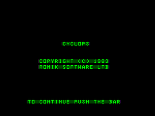 Cyclops intro screen #1