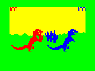 TRS-80 CoCo Game: Dino wars (1980 R.G. Kilgus) (Coco Ver 2) 