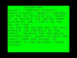 Dr. Who intro screen #3