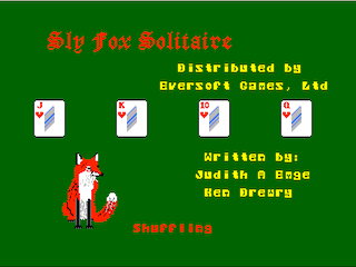 Duo Deck Solitaire Sly Fox intro screen