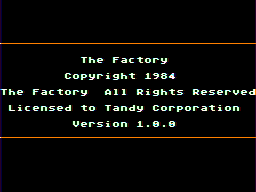 The Factory intro screen #2