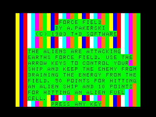Force Field intro screen