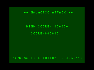 Galactic Attack intro screen