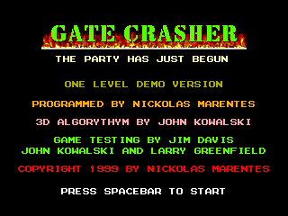 Gate Crasher intro screen #2
