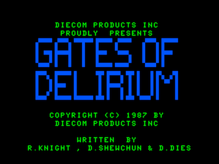 Gates of Delirium intro screen #1