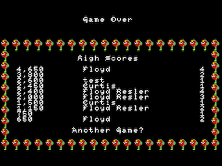 Gem Quest High Score screen