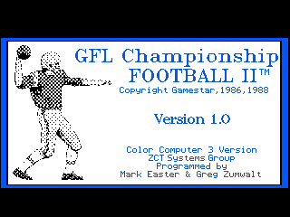 GFL Championship Football II intro screen