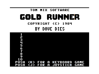 Gold Runner intro screen 2