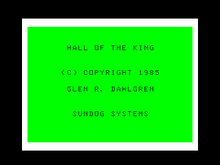 Hall of the King intro screen #1