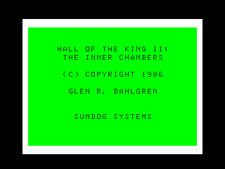 Hall of the King II: The Inner Chambers intro screen #1