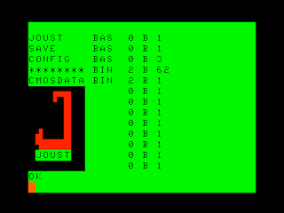 Joust directory with stylized 'J' screen