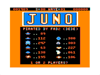 Juno intro screen (hacked)