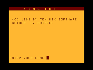 King Tut intro screen (US version)