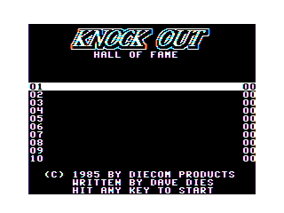 Knock Out intro screen