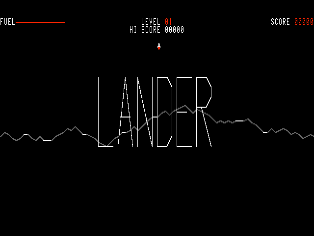 Lander intro screen