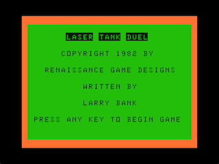 Laser Tank Duel intro screen