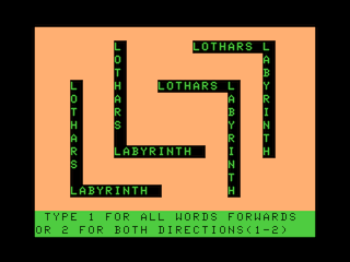 Lothar's Labyrinth intro screen #1