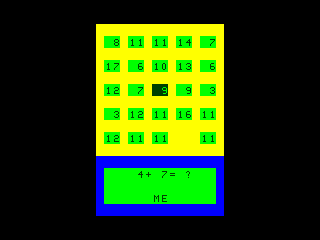 Bingo Math game screen