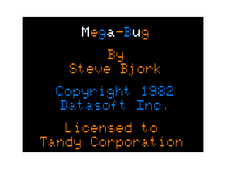 Mega-Bug intro screen