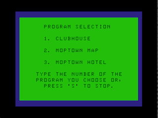Moptown Hotel intro screen (Main Menu)