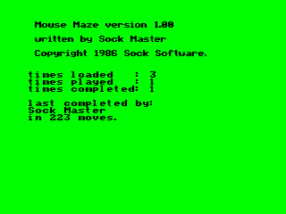 Mouse Maze intro screen #1