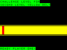 Ninja Warrior game screen - one of the many belts you go through