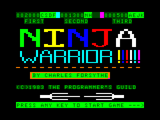 Ninja Warrior intro screen
