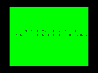 Original Picnic intro screen #1