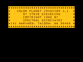 Planet Invasion intro screen
